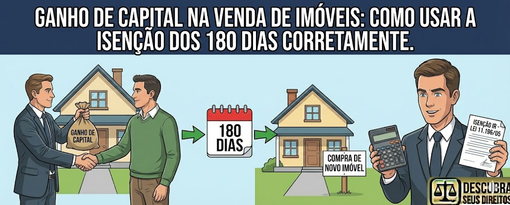 Ganho de Capital na Venda de Imóveis: como usar corretamente a isenção dos 180 dias
