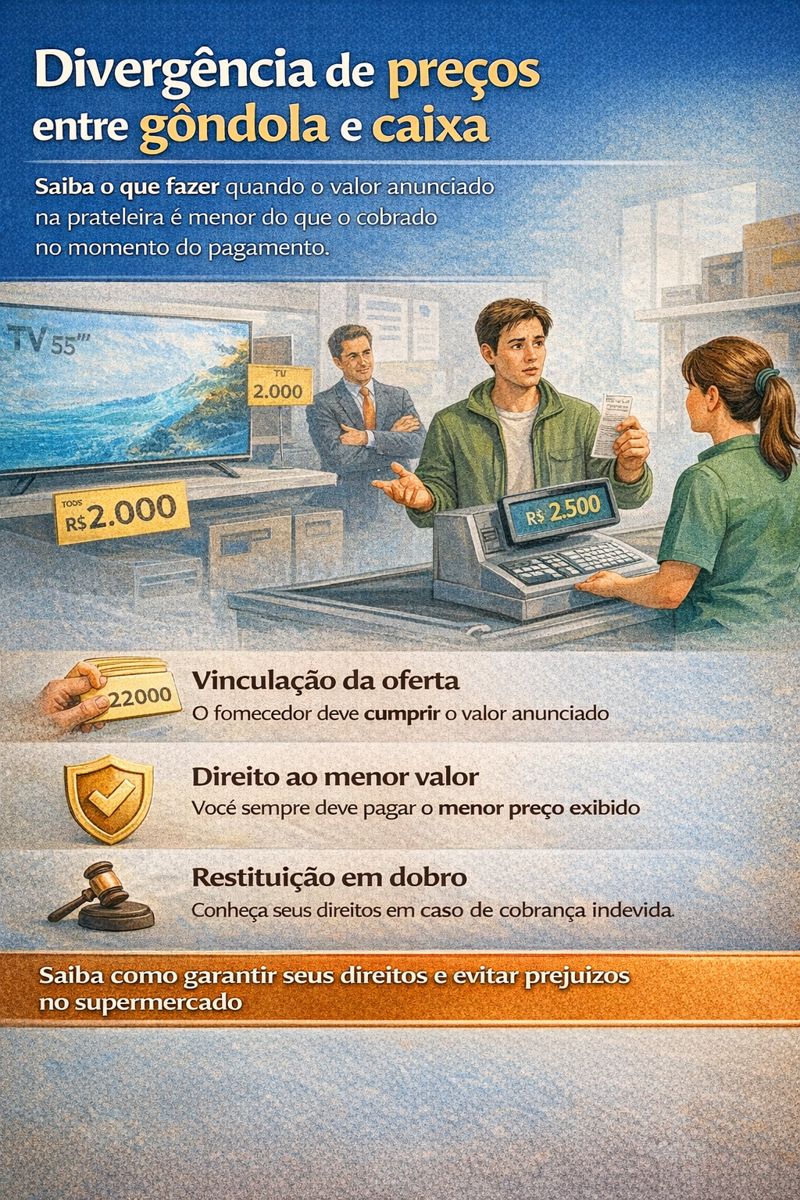 Divergência de preços entre gôndola e caixa