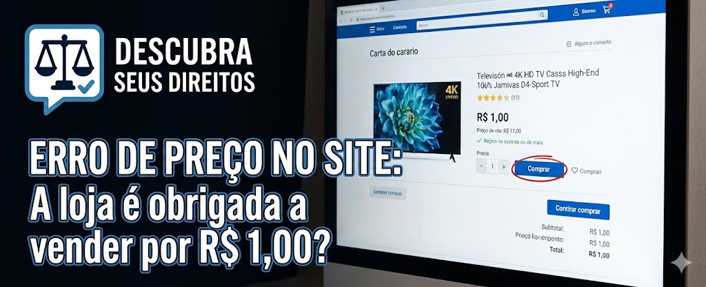 Erro de Preço no Site: quando a loja é obrigada a cumprir a oferta de R$ 1,00?