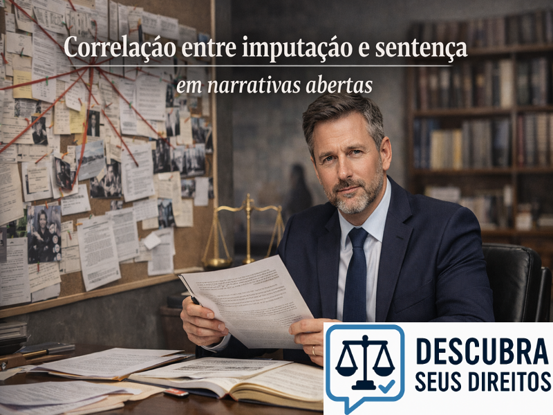 Correlação entre imputação e sentença em narrativas abertas