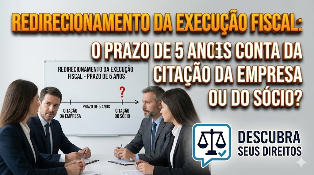 Redirecionamento da Execução Fiscal: o prazo de 5 anos conta da citação da empresa ou do sócio?