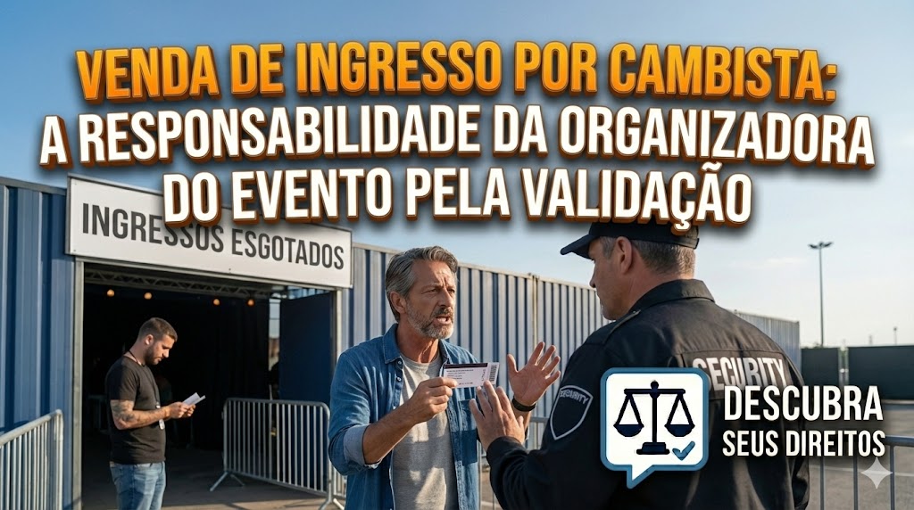 Venda de Ingresso por Cambista: a organizadora do evento responde pela validação do ingresso?