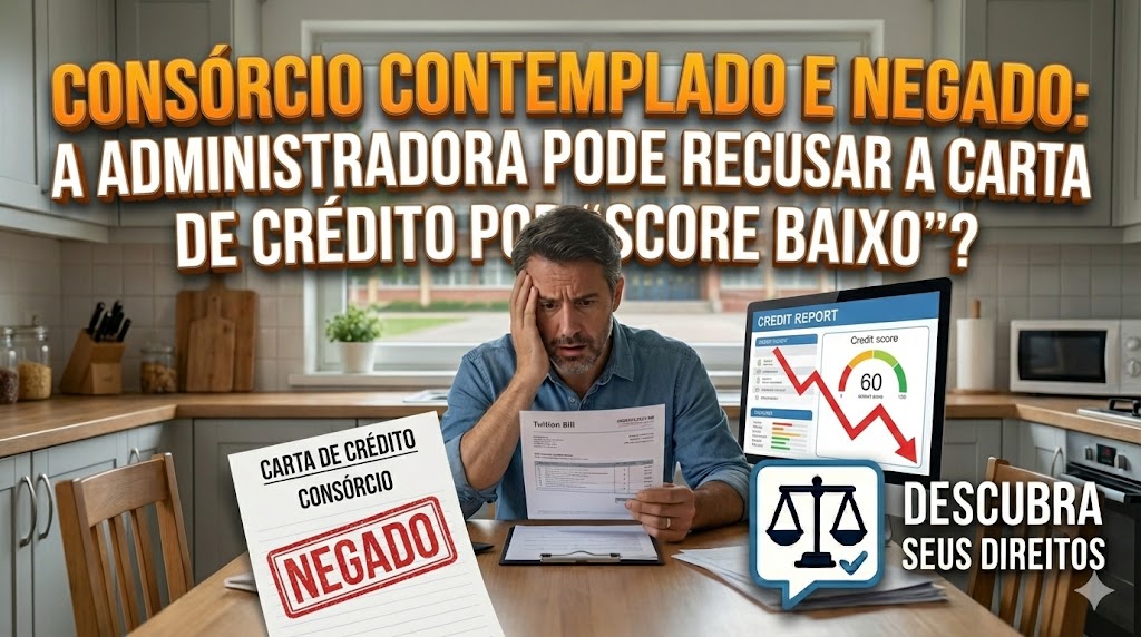 Consórcio Contemplado e Crédito Negado: a administradora pode recusar a carta por “score baixo”?
