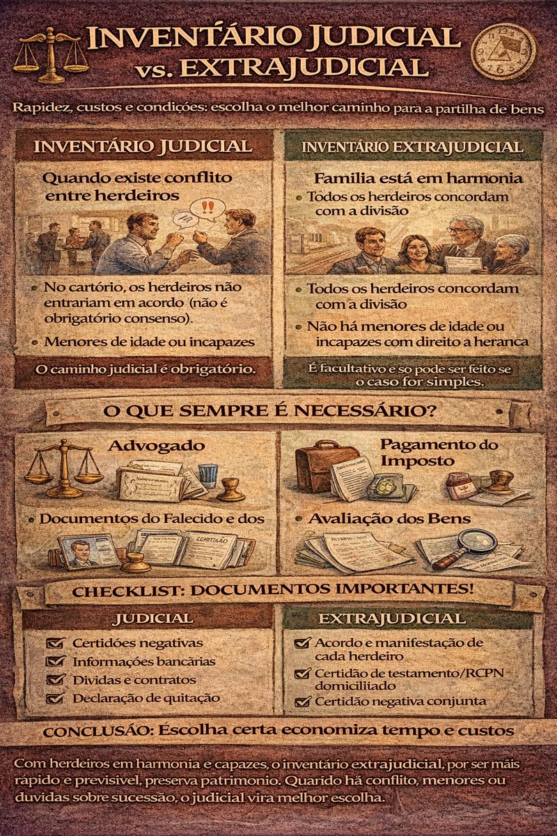 Inventário Judicial vs. Extrajudicial