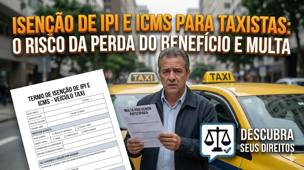 Isenção de IPI e ICMS para Taxistas: o risco da perda do benefício e devolução com multa em caso de venda antecipada do veículo