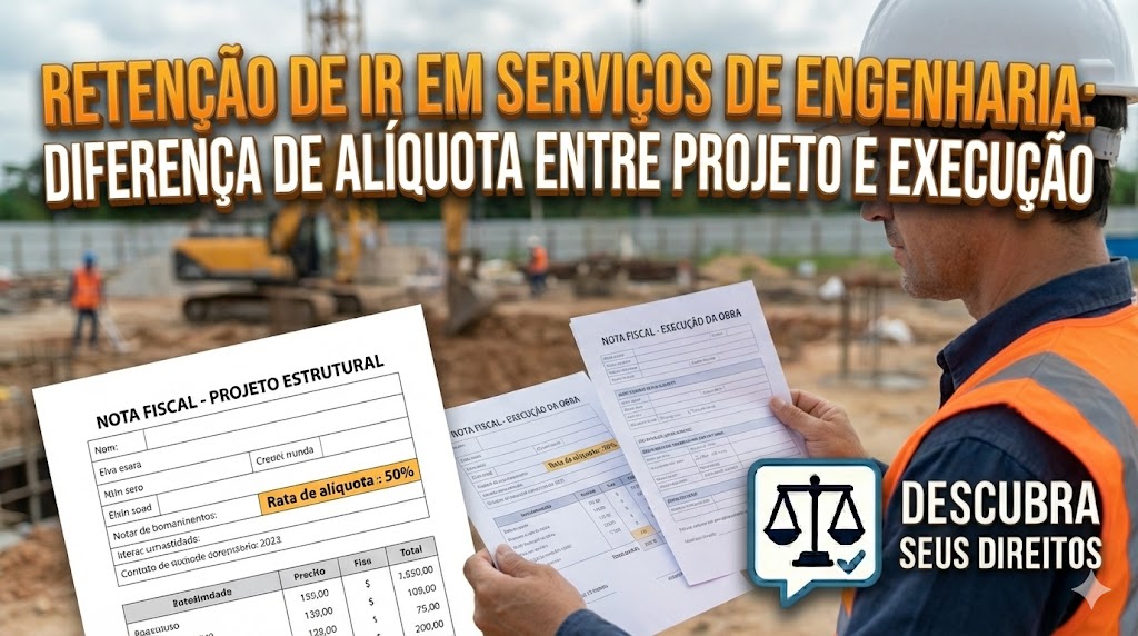 Retenção de IR na Fonte em Serviços de Engenharia: a diferença crucial entre o projeto estrutural e a execução da obra