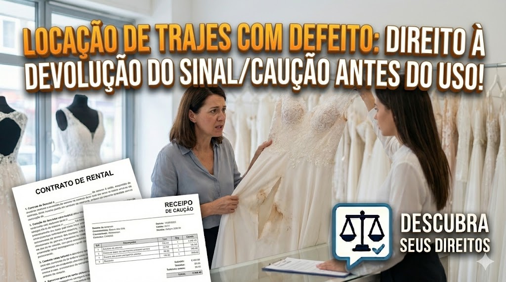 Locação de Vestidos de Noiva ou Trajes de Gala: o direito à devolução do sinal quando a peça apresenta defeitos antes do uso