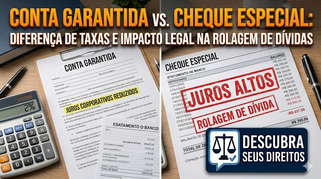 Conta Garantida vs. Cheque Especial Empresarial: diferenças nas taxas e o impacto jurídico na rolagem da dívida