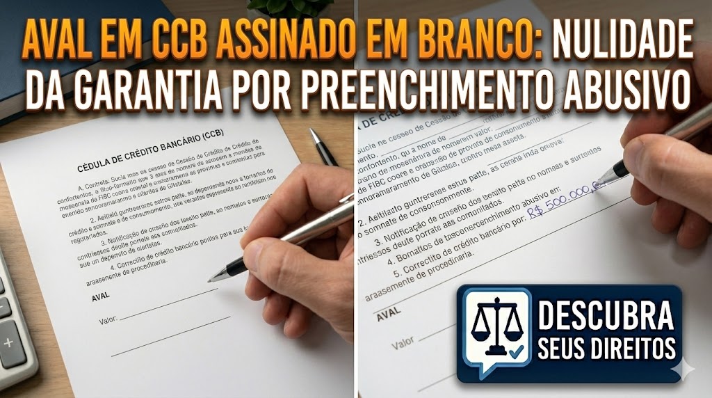 Aval em Cédula de Crédito Bancário (CCB) Assinado em Branco: nulidade da garantia quando o banco preenche valores abusivos