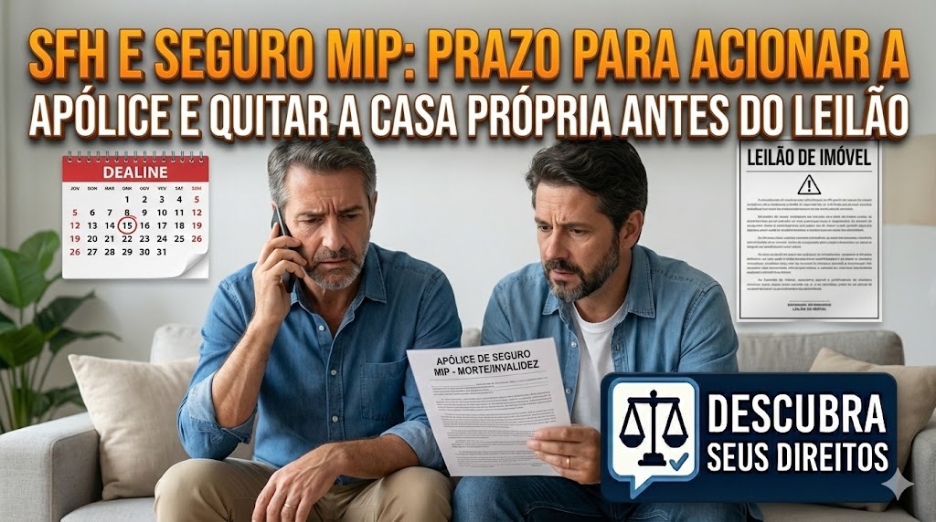 Sistema Financeiro Habitacional (SFH) e o Seguro MIP: qual é o prazo exato para a família acionar a cobertura antes do leilão do imóvel
