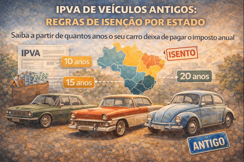 IPVA de veículos antigos: Regras de isenção por estado