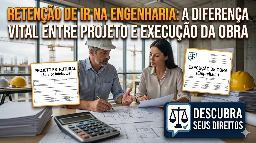 Retenção de IR na Engenharia Civil: por que a diferença entre projeto estrutural e execução da obra pode mudar totalmente o imposto
