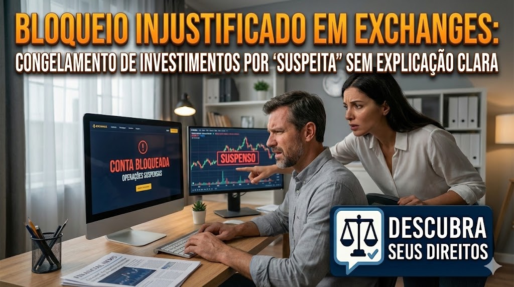 Bloqueio Injustificado em Corretoras (Exchanges): congelamento de investimentos por “suspeita” sem explicação clara