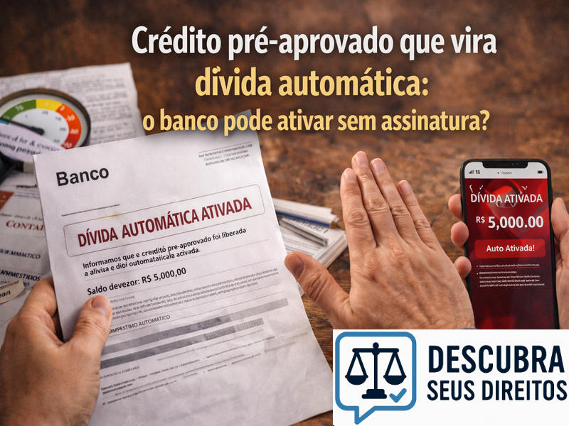 Crédito pré-aprovado que vira dívida automática: o banco pode ativar sem assinatura?