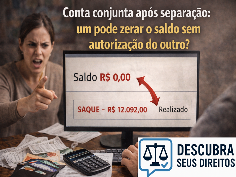 Conta conjunta após separação: um pode zerar o saldo sem autorização do outro?