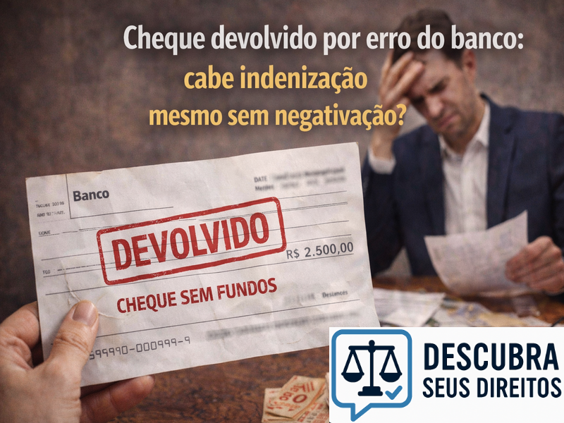 Cheque devolvido por erro do banco: cabe indenização mesmo sem negativação?