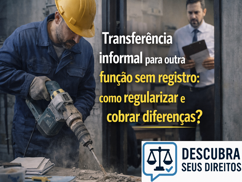 Transferência informal para outra função sem registro: como regularizar e cobrar diferenças?