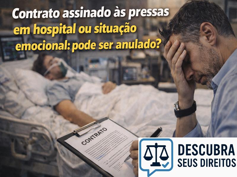 Contrato assinado às pressas em hospital ou situação emocional: pode ser anulado? Entenda quando isso é possível
