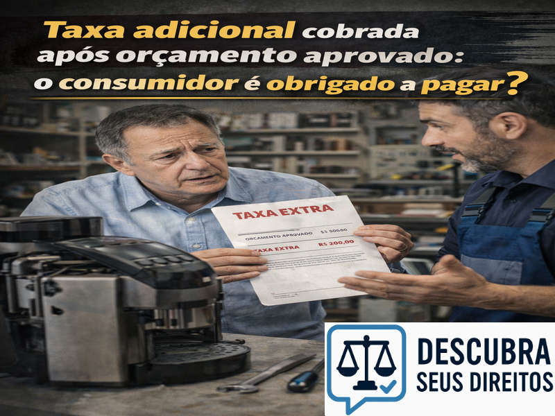 Taxa adicional cobrada após orçamento aprovado: o consumidor é obrigado a pagar? Entenda seus direitos