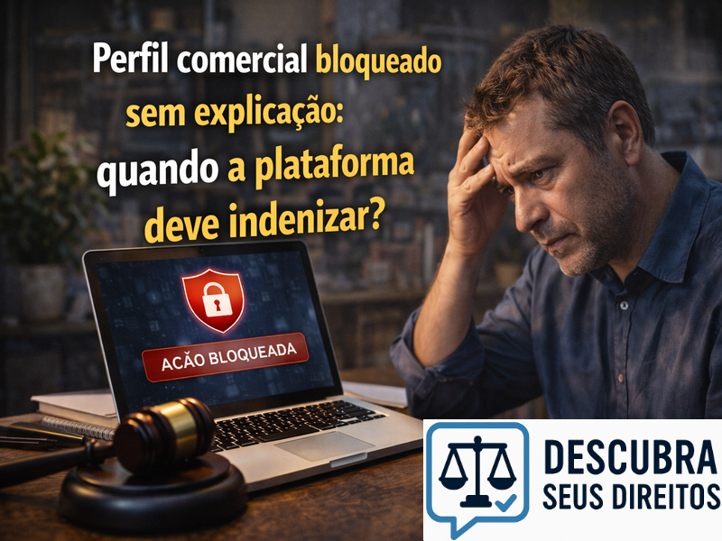 Perfil comercial bloqueado sem explicação: quando a plataforma deve indenizar?