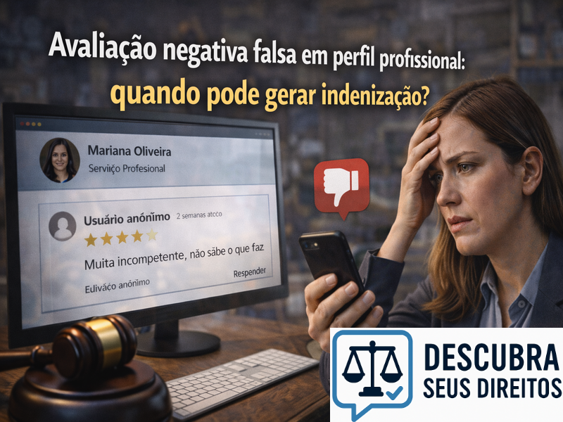 Avaliação negativa falsa em perfil profissional: quando pode gerar indenização?