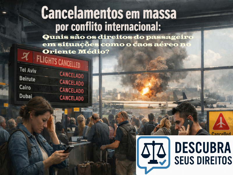Cancelamentos em massa por conflito internacional: quais são os direitos do passageiro em situações como o caos aéreo no Oriente Médio?