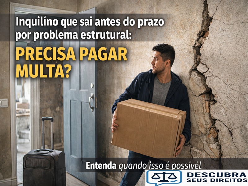 Inquilino que sai antes do prazo por problema estrutural: precisa pagar multa? Entenda como a lei trata essa situação