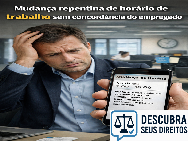 Mudança repentina de horário de trabalho sem concordância do empregado