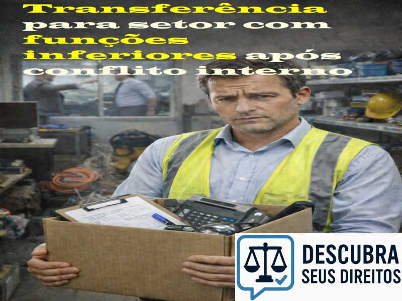 Transferência para setor com funções inferiores após conflito interno