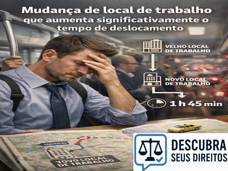Mudança de local de trabalho que aumenta significativamente o tempo de deslocamento