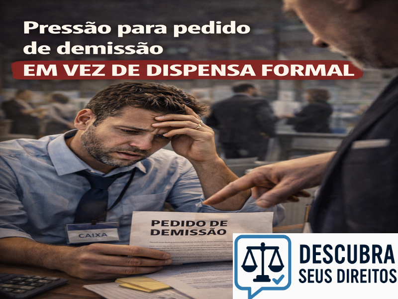Pressão para pedido de demissão em vez de dispensa formal