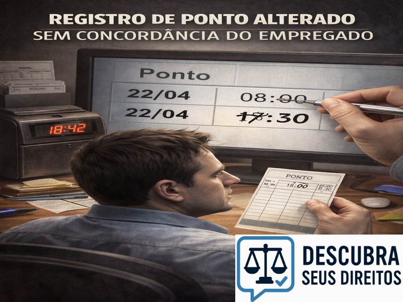 Registro de ponto alterado sem concordância do empregado