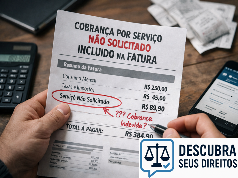 Cobrança por serviço não solicitado incluído na fatura