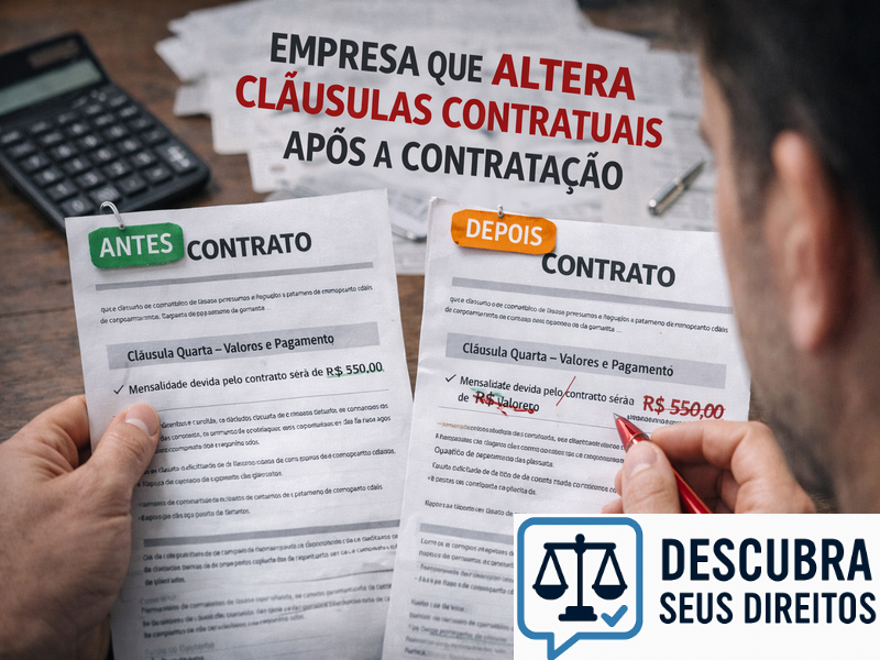 Empresa que altera cláusulas contratuais após a contratação