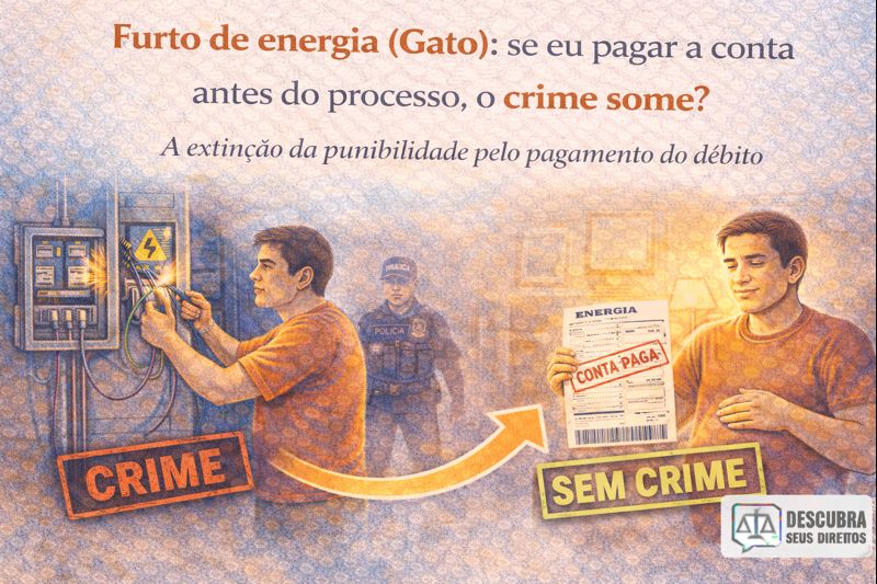Furto de energia (Gato): se eu pagar a conta antes do processo, o crime some?