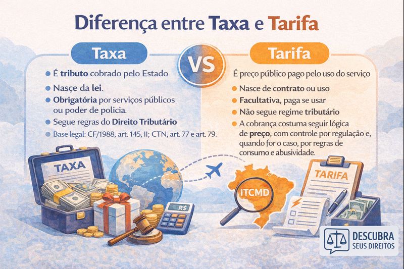 Diferença entre taxa e tarifa