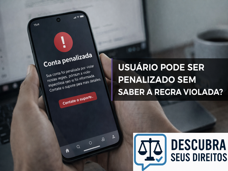 Usuário pode ser penalizado sem saber a regra violada?