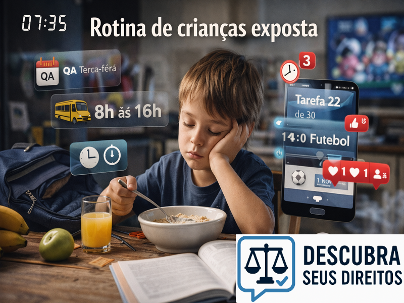 Rotina de crianças exposta