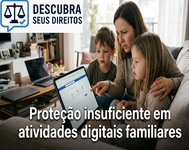 Proteção insuficiente em atividades digitais familiares