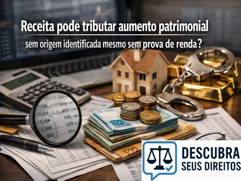 Receita pode tributar aumento patrimonial sem origem identificada mesmo sem prova de renda?