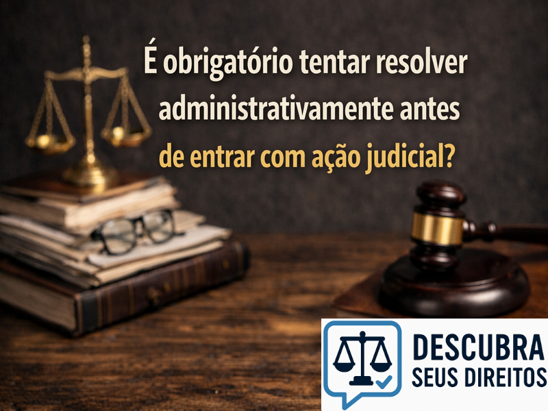 É obrigatório tentar resolver administrativamente antes de entrar com ação judicial?