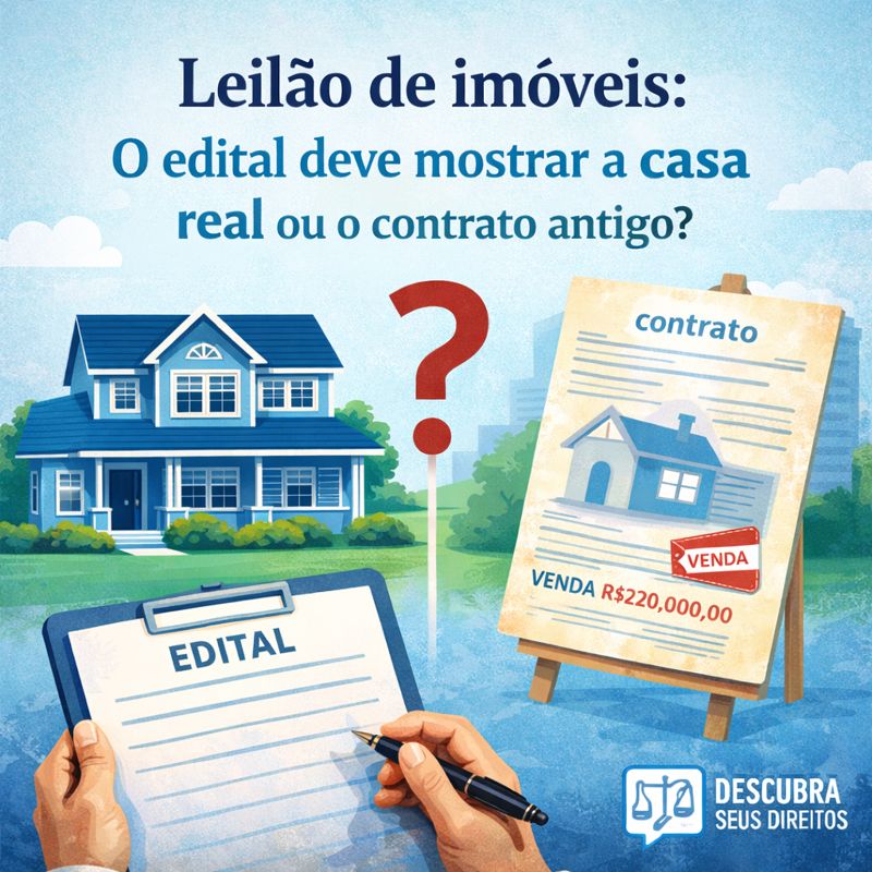 Leilão de imóveis: o edital deve mostrar a casa real ou o contrato antigo?