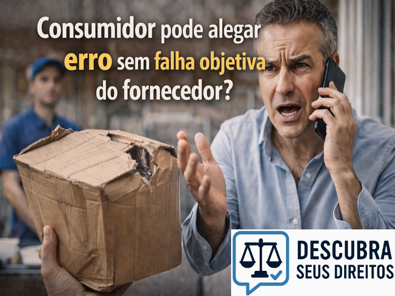 Consumidor pode alegar erro sem falha objetiva do fornecedor?