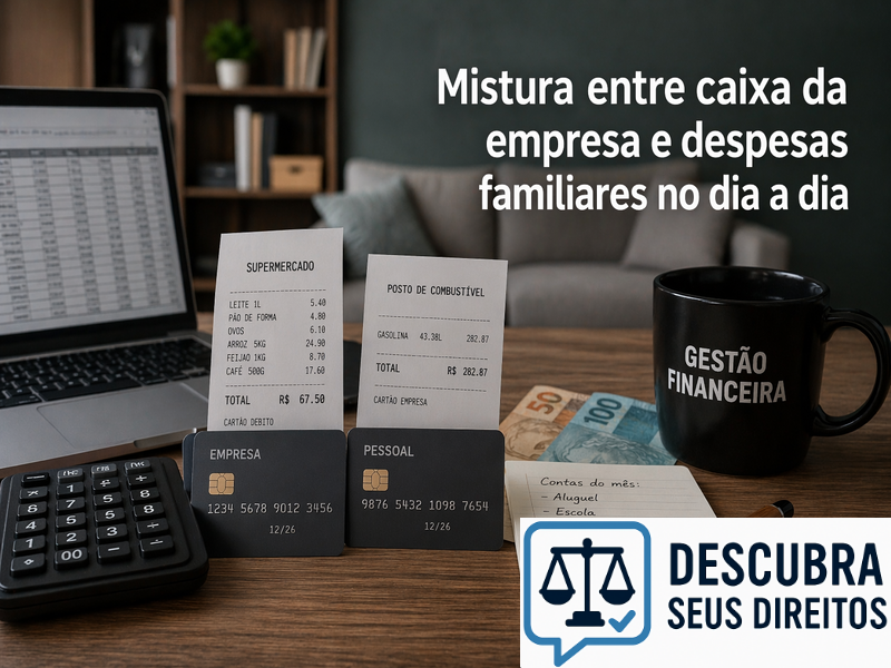 Mistura entre caixa da empresa e despesas familiares no dia a dia