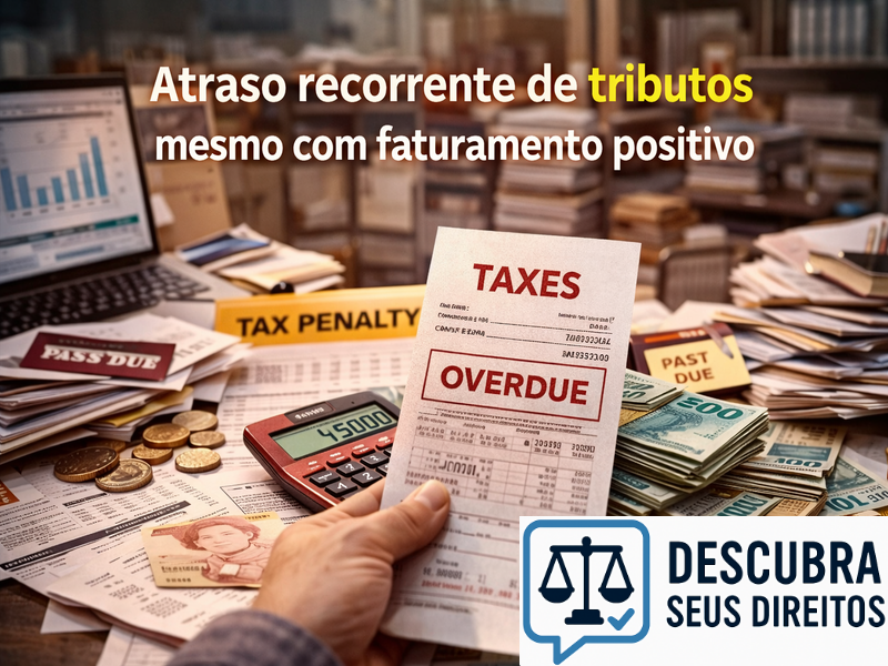 Atraso recorrente de tributos mesmo com faturamento positivo