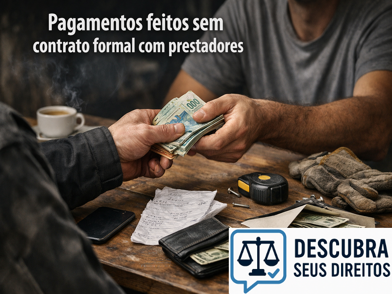 Pagamentos feitos sem contrato formal com prestadores