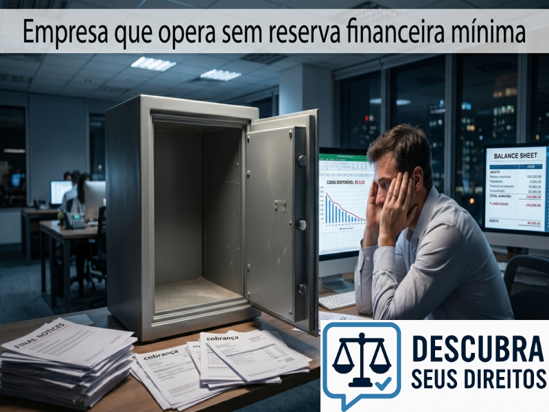 Empresa que opera sem reserva financeira mínima