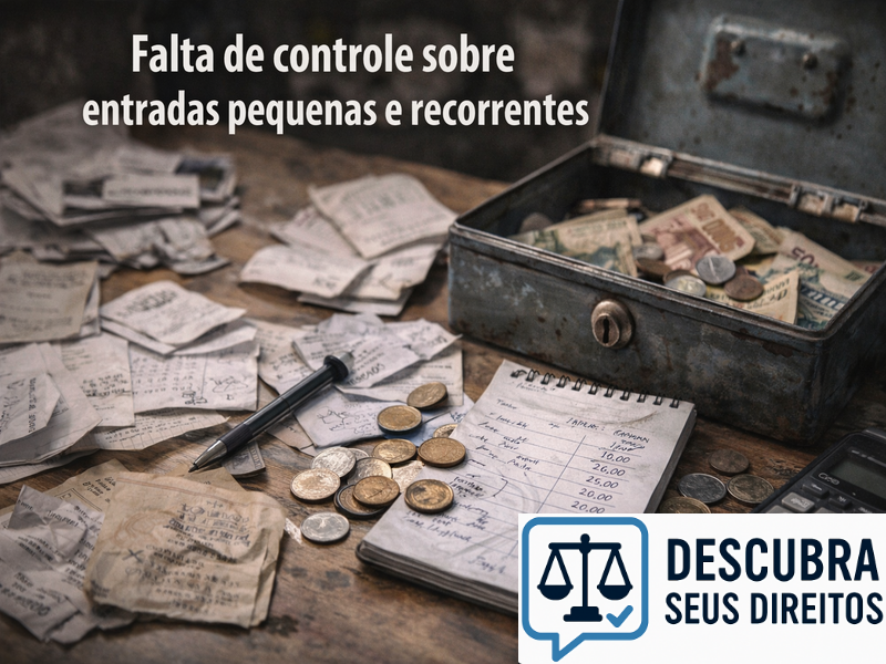 Falta de controle sobre entradas pequenas e recorrentes