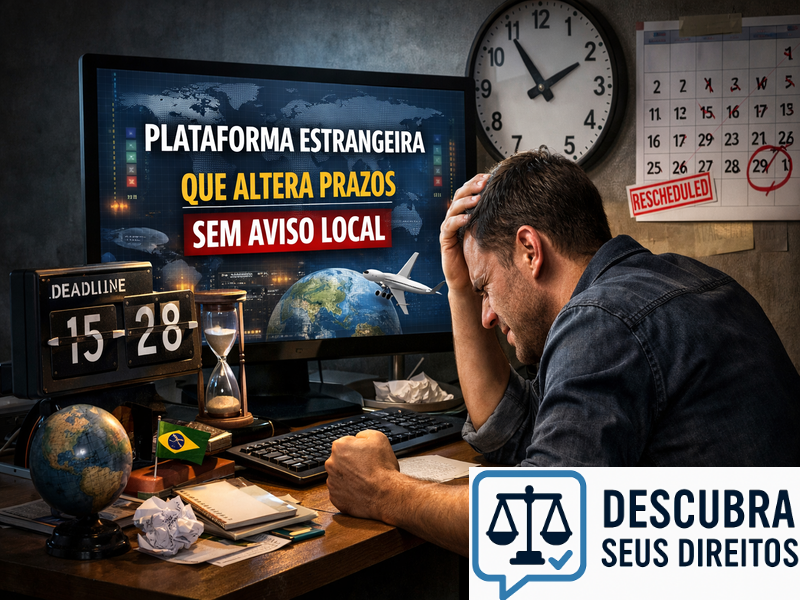 Plataforma estrangeira que altera prazos sem aviso local