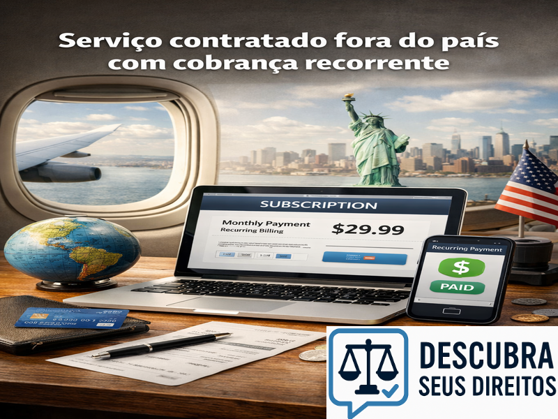 Serviço contratado fora do país com cobrança recorrente